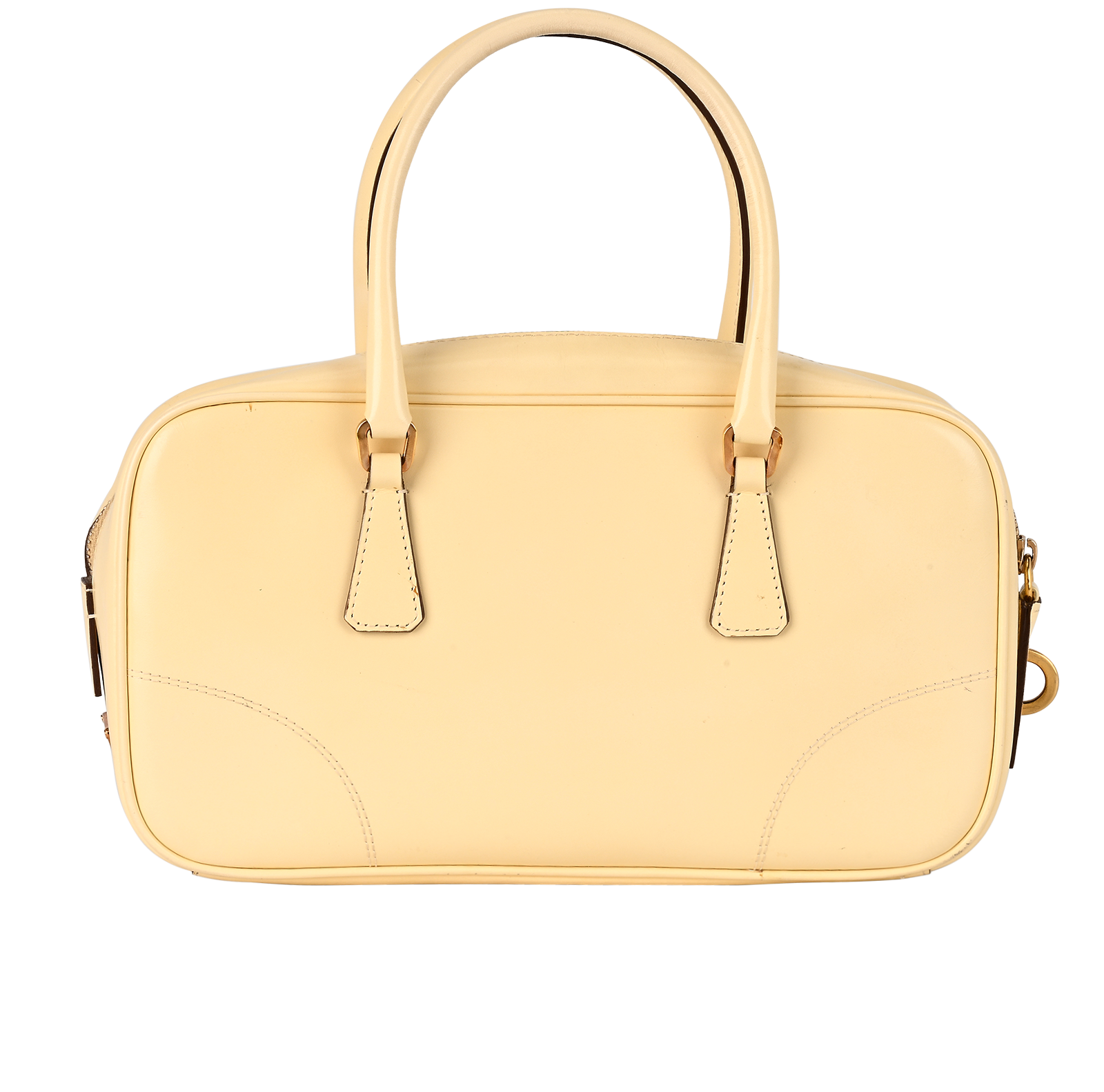 Bowling Tote, &pound;595, Handbags, Cream, Leather, Back view